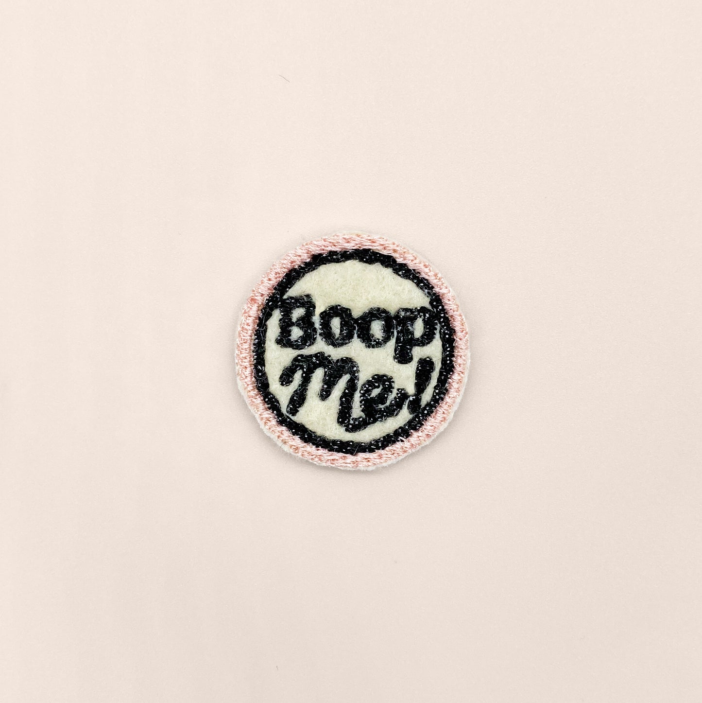Boop Me Small 1 inch circle Patch for dog cat pet bow tie or sailor bow. For pet apparel with custom Bop Pop Pets