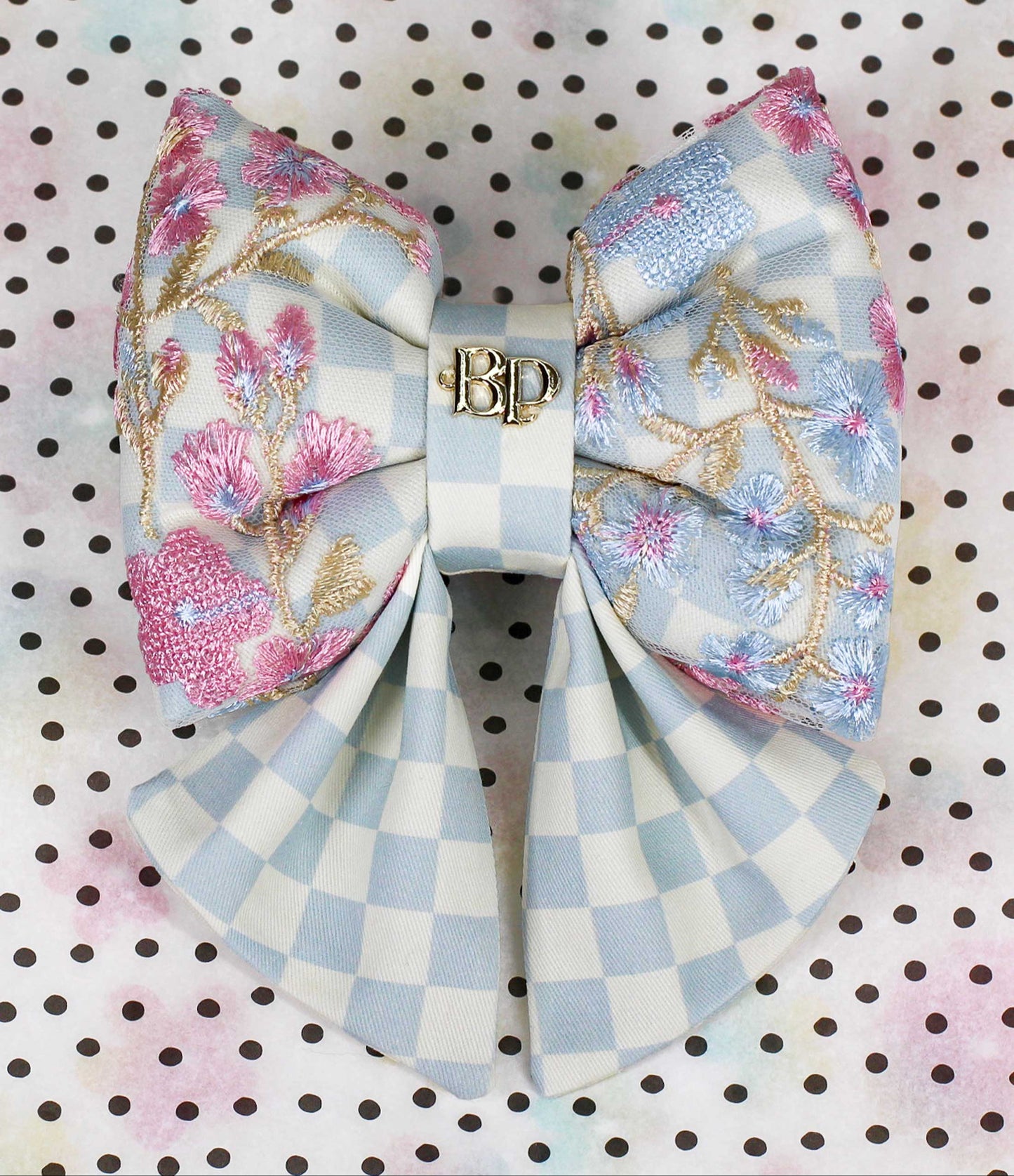 Premium Luxury Fun Dog Collar Bow Tie Sailor bow. Checkerboard cotton, handmade flower bop pop bows for pet accessories. Fits all size dogs. Easter Spring Collection 2025