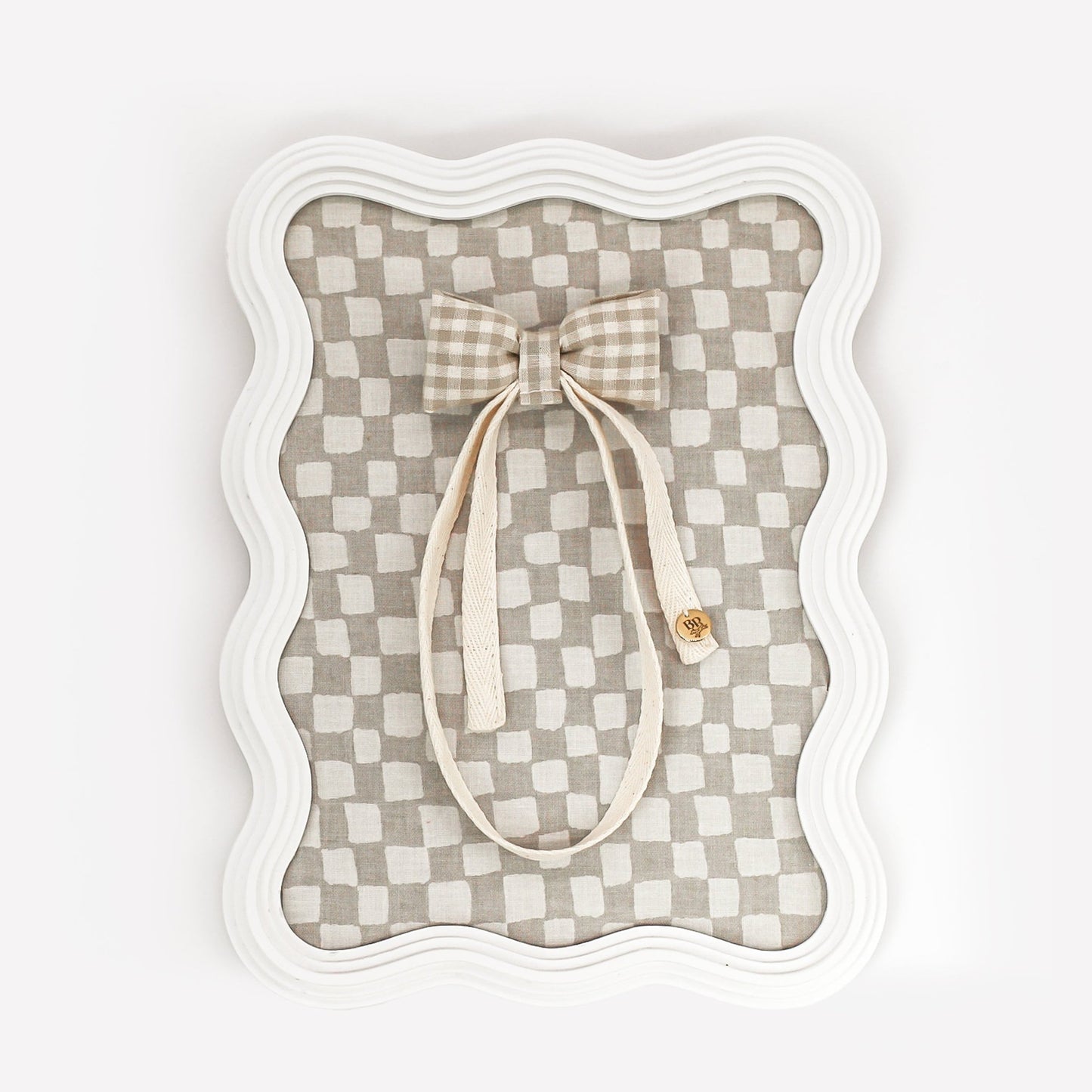 Hair Bow Headband in Tan Gingham for Dogs Cats | PARKER BOW