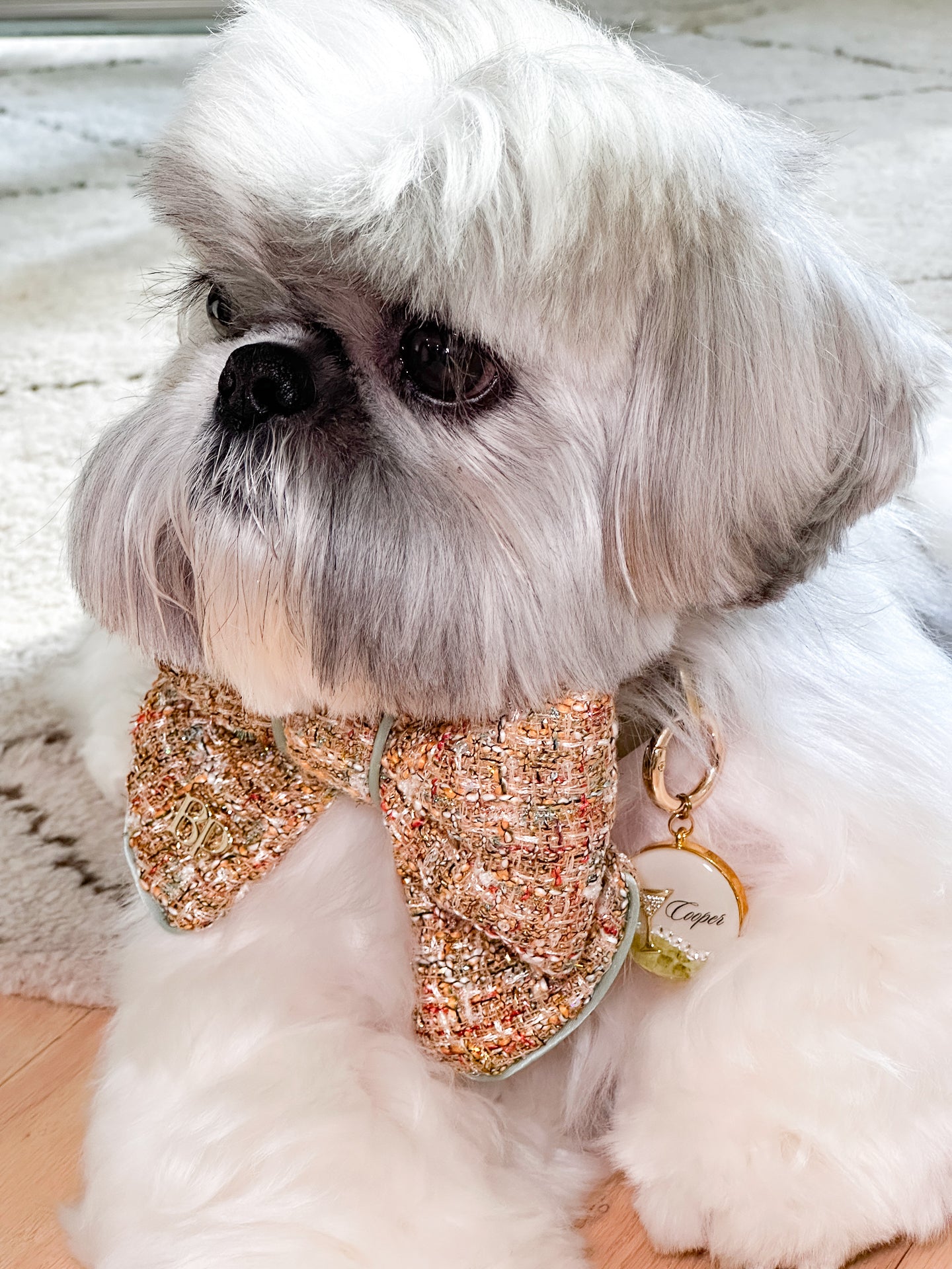 Sailor Bow Tweed Gold Sage Satin | NEW YEARS