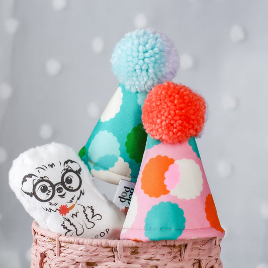 Birthday Celebration Party Decorative Pet Hat for Dogs Cats Gotch Day Cotton Pom pom part hat for pets bop pop pets