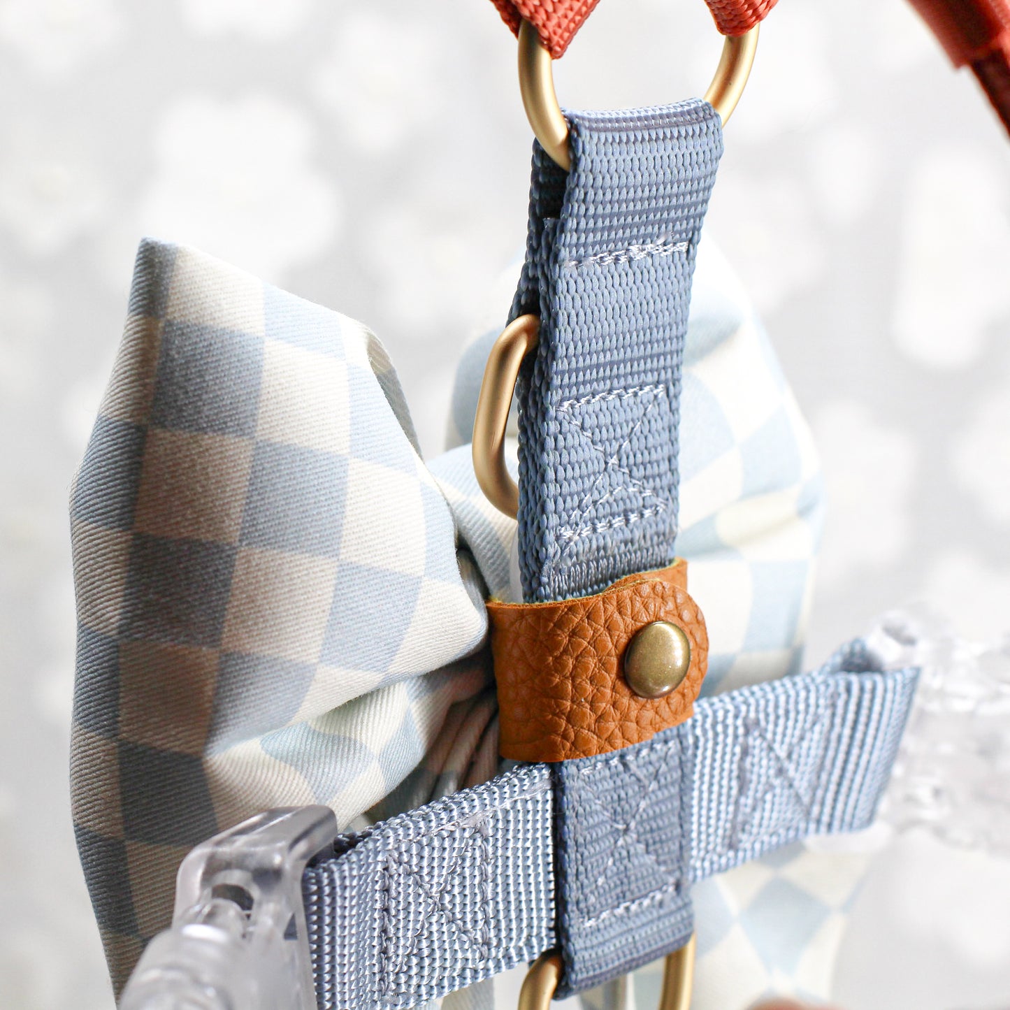 bow tie strap easy snap vegan snap for bow ties on dog harness bop pop pets Dog harness pet accessory
