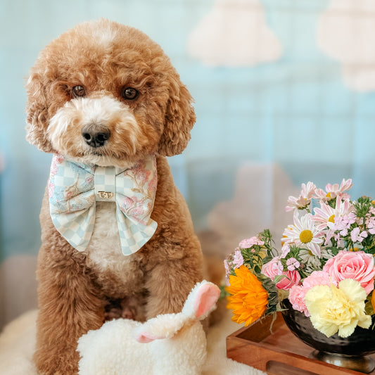 Bow Tie in Blue Checkerboard | CHERRY BLOSSOM