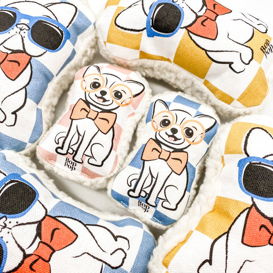 Chihuahua dog toy plush sherpa crinkle squeaker small dog pet accessory Bop Pop