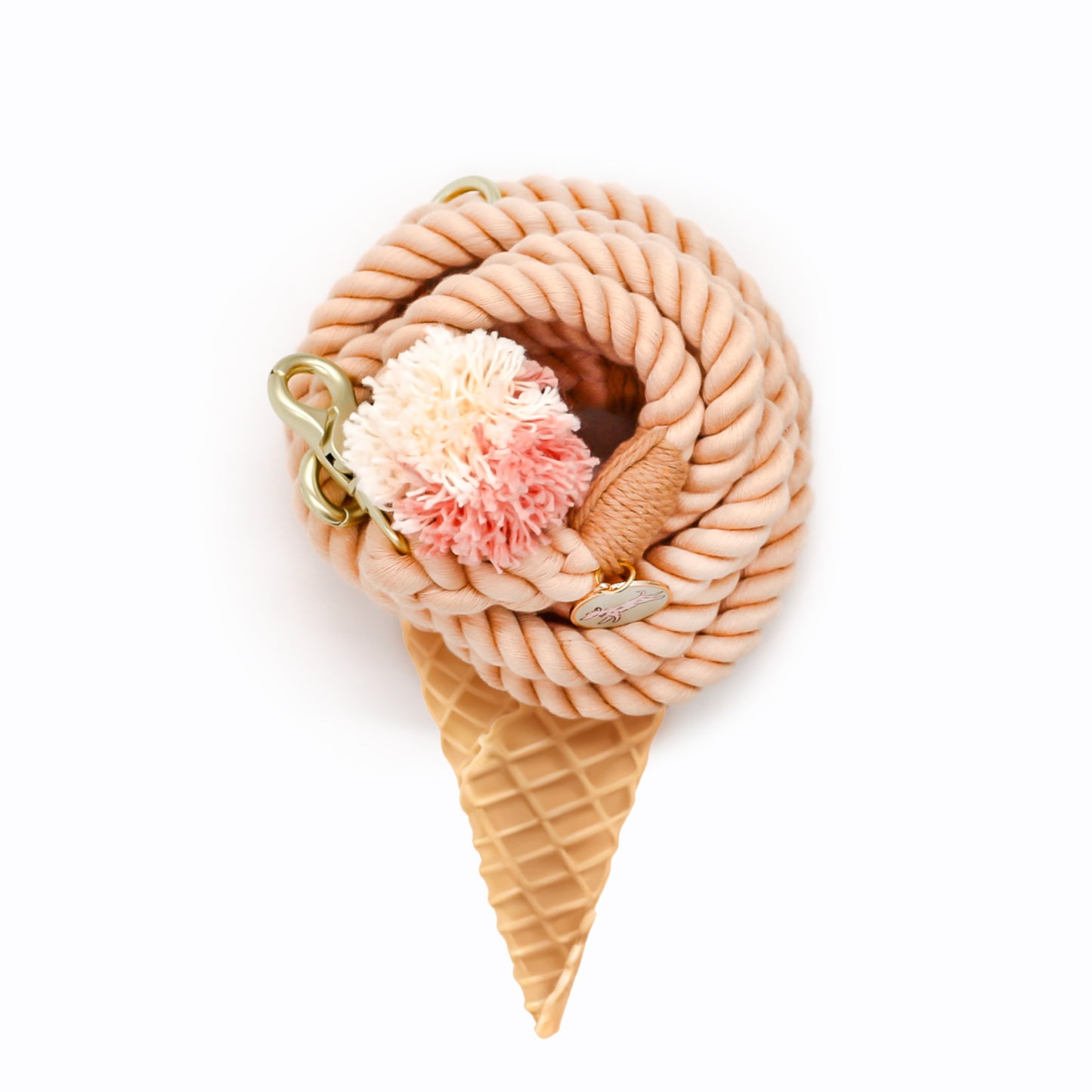 pink champagne hands free leash for pet dog cat 100% cotton rope pet gear accessories bop pop pets ice cream