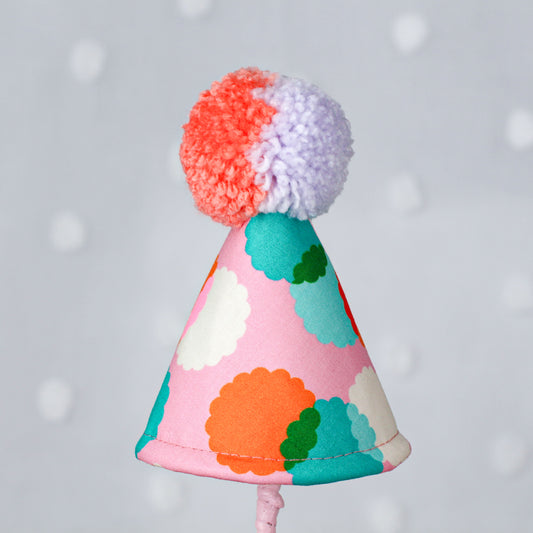 Birthday Celebration Party Decorative Pet Hat for Dogs Cats Gotch Day Cotton Pom pom part hat for pets bop pop pets girl dog pink, orange, teal