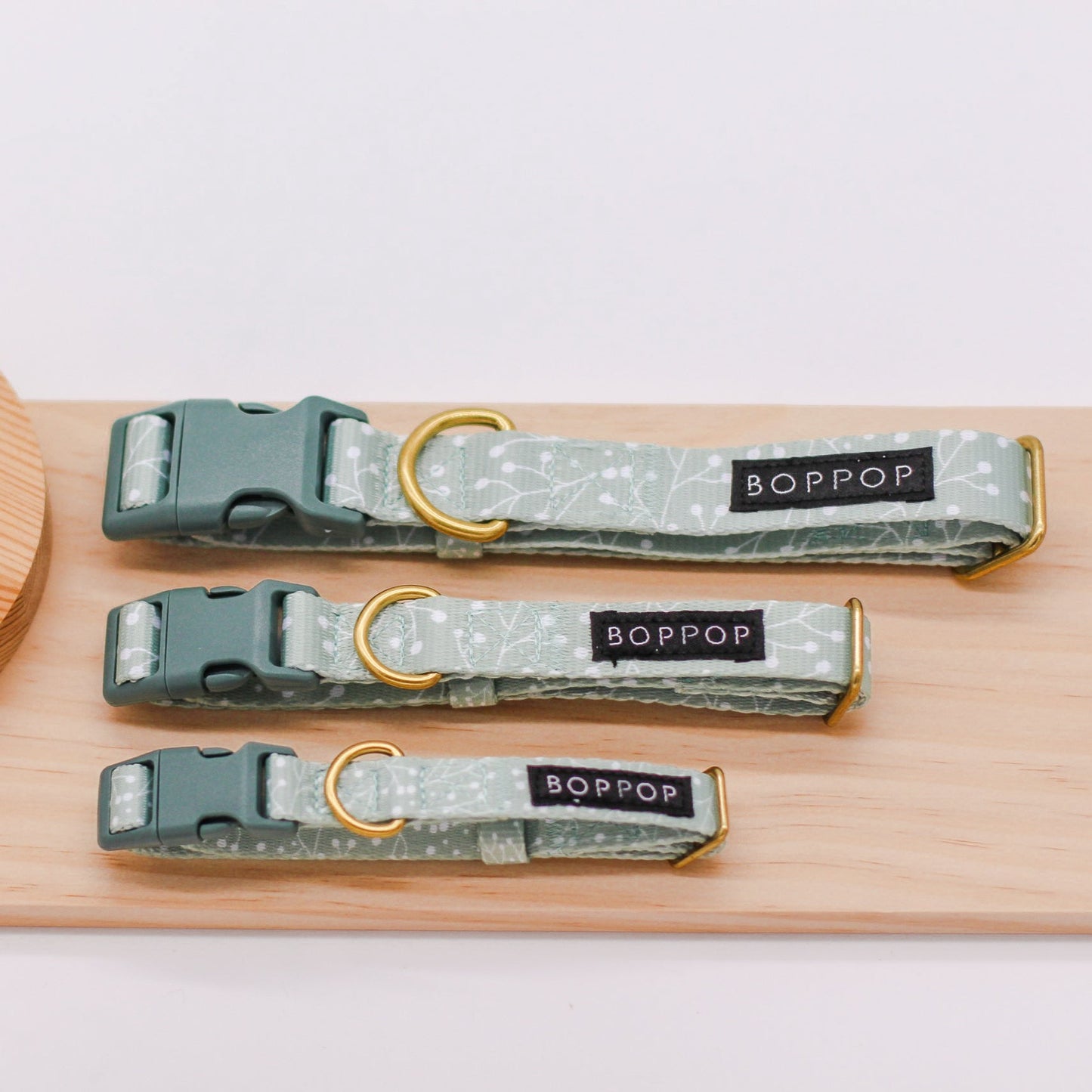 Dog Collar Juniper Green Sage Pattern