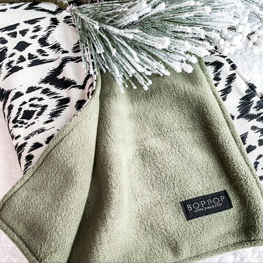 Mini Pet Blanket Fleece Green Sage Soft Cozy Bedding