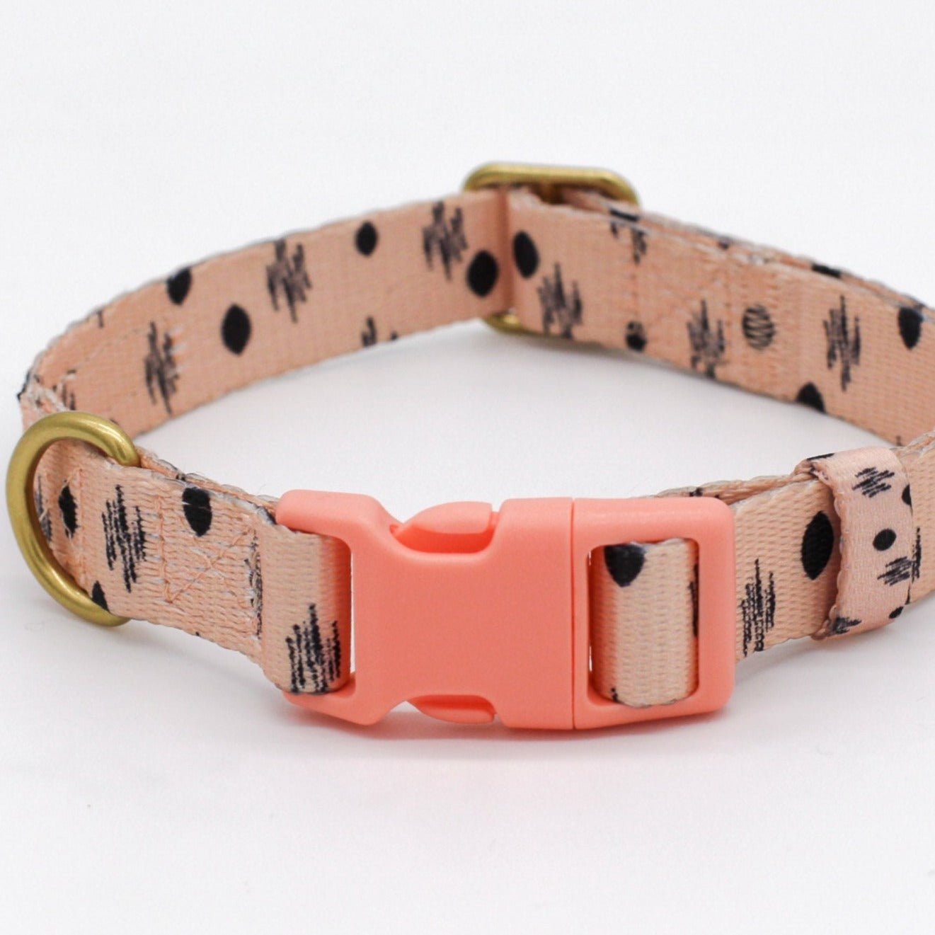 Dog Collar Soffi Icy Peach Brass Nylon