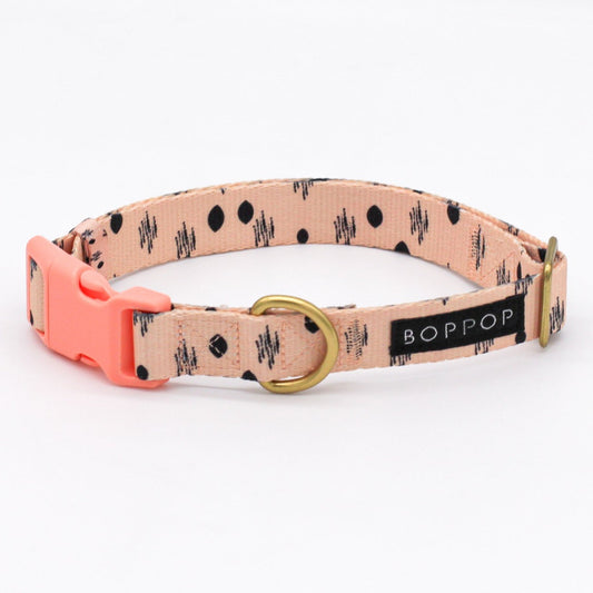 Dog Collar Soffi Pastel Peach Brass Nylon