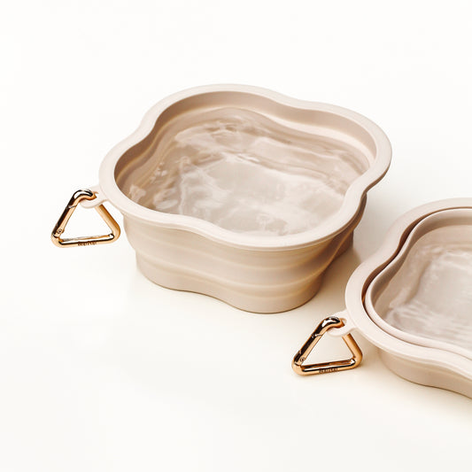 Collapsible Water Bowl Silicone BPA Free | Boho Tan