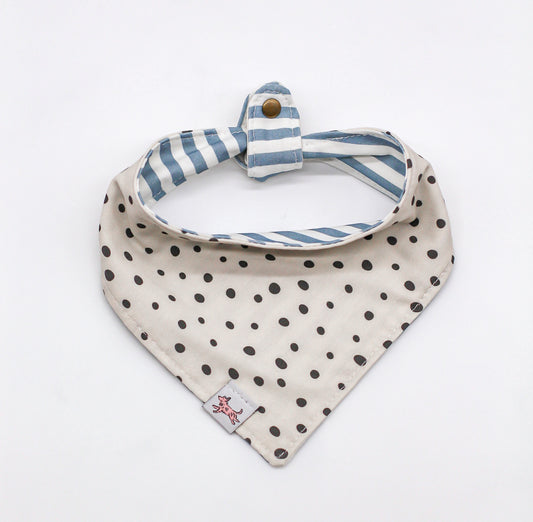 Cozy Bandana | Boho Blue Stripes Dots