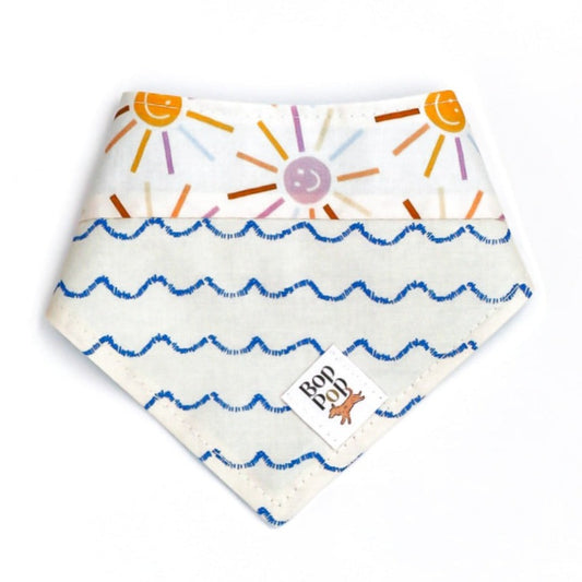 Waves Sun and beach happy dog cat pet bandanas 