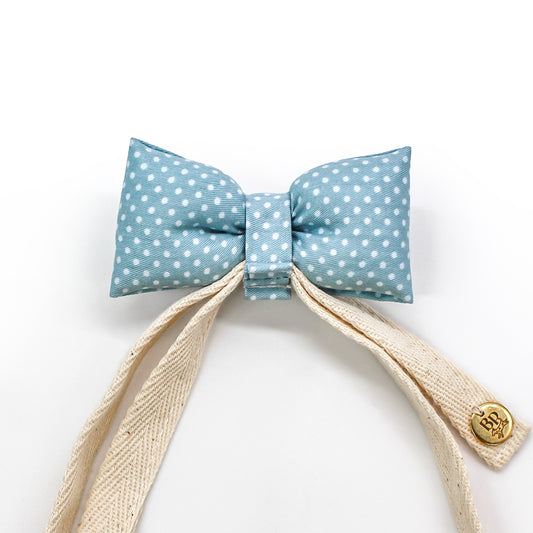 Hair Bow Headband in Blue Polka Dots for Dogs Cats | HARPER BOW