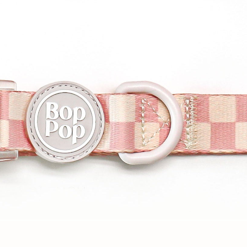 Checkerboard Dog Collar in Light Pink | BLOSSOM