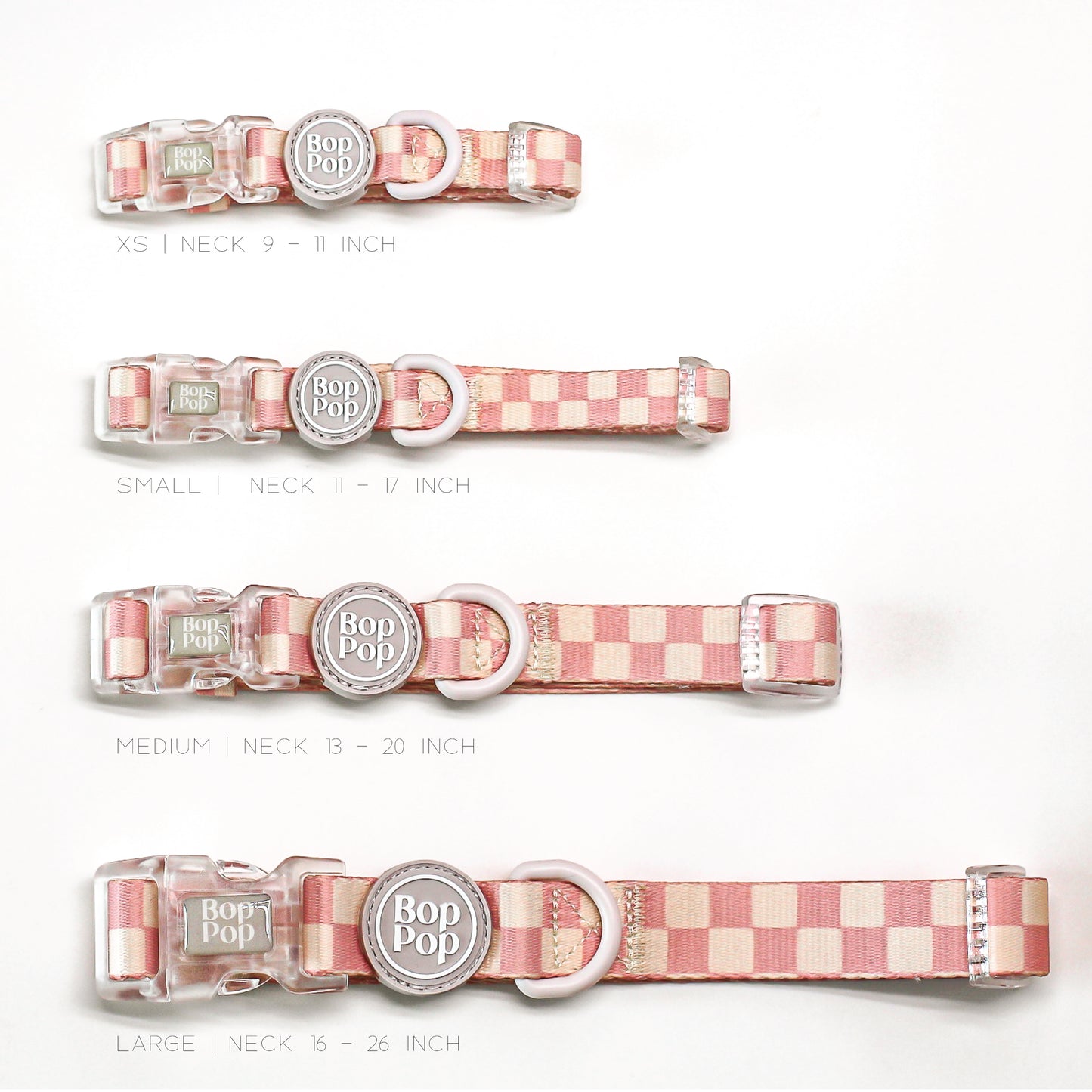 Checkerboard Dog Collar in Light Pink | BLOSSOM