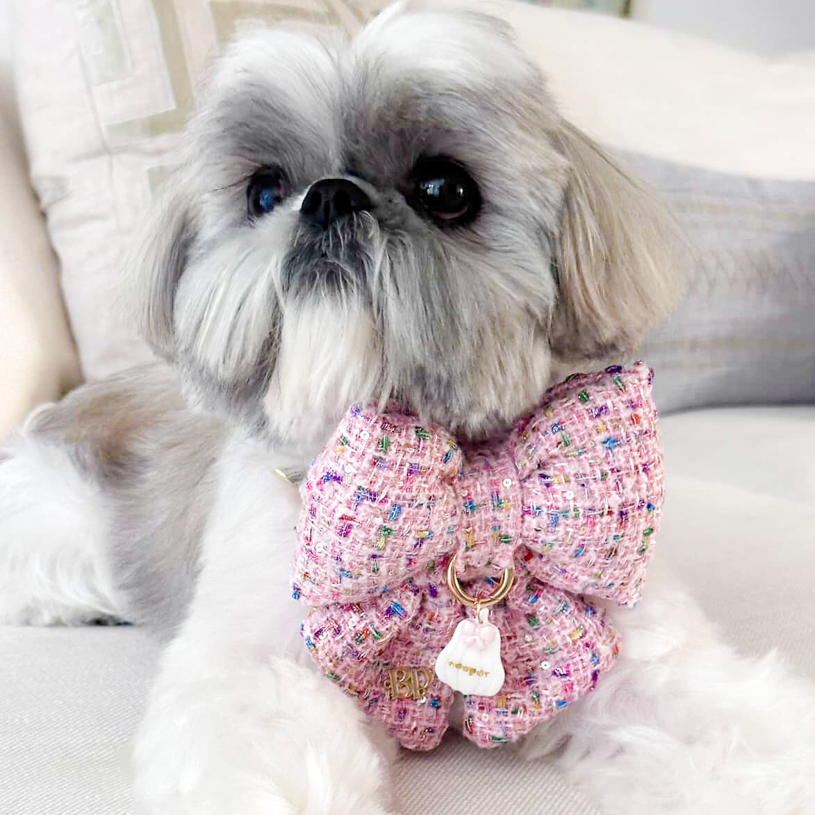 Sailor Bow | Sprinkled Pink in Tweed