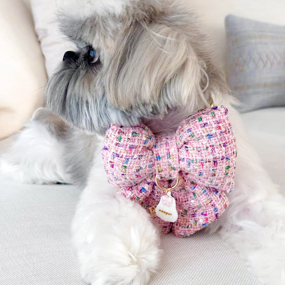 Sailor Bow | Sprinkled Pink in Tweed