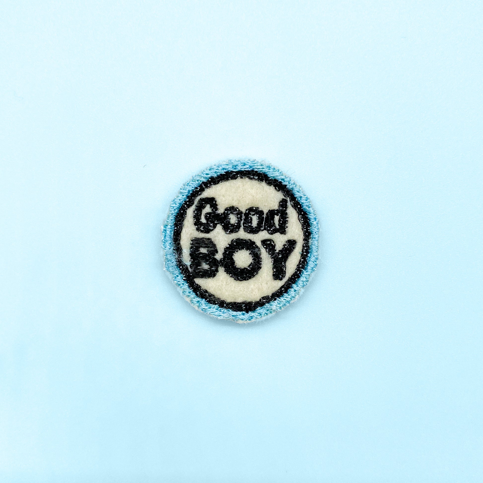 Good Boy Patch Small 1 inch circle Patch for dog cat pet bow tie or sailor bow. For  pet apparel with custom Bop Pop Pets