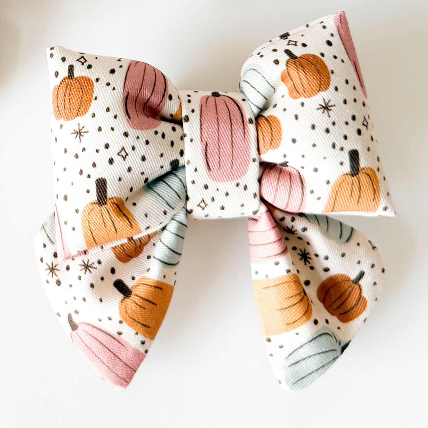  Boho Pumpkin theme halloween mini small dog sailor bow tie for pets dogs and cats. Handmade  cotton puffy bow bop pop pets