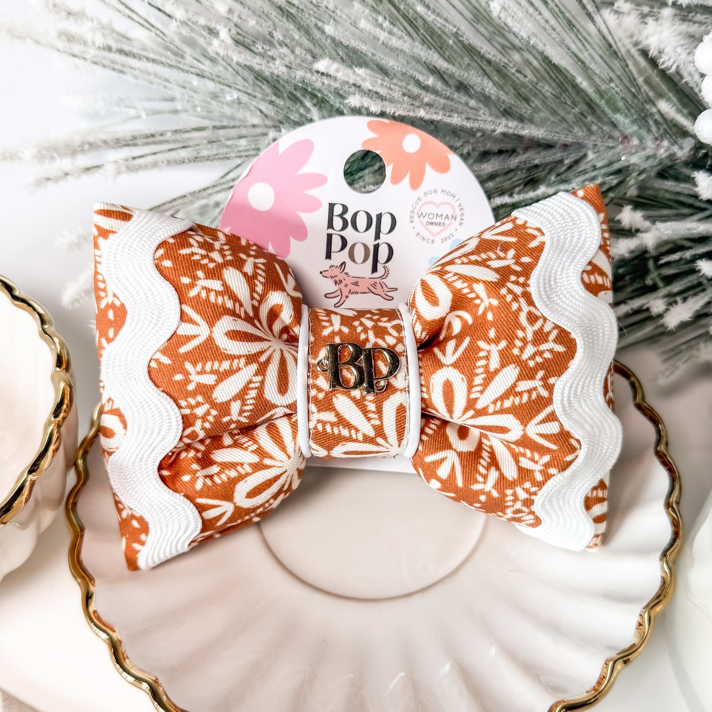 Sailor Bow Brown Scallop Ric Rac  | GINGERBREAD