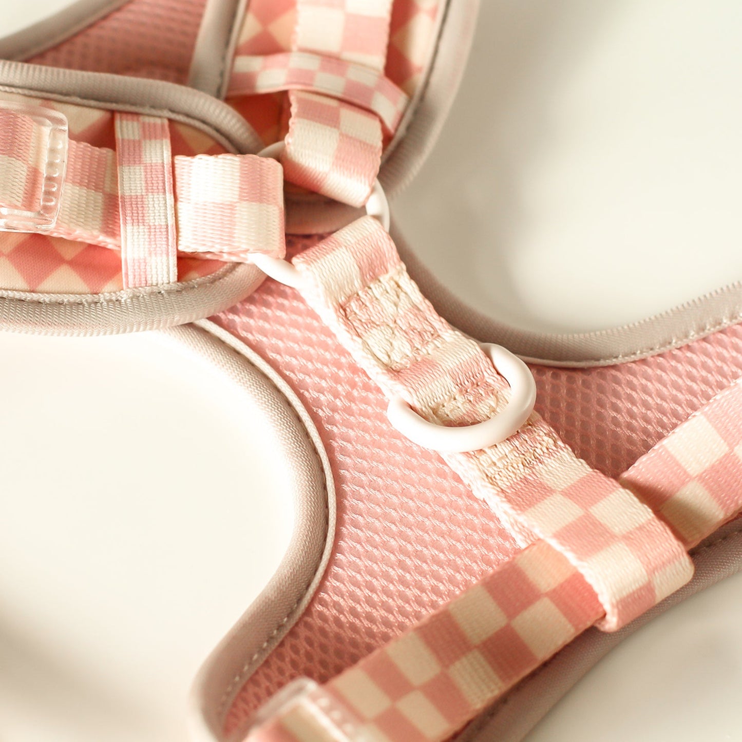 Checkerboard Dog Harness in Light Pink | BLOSSOM