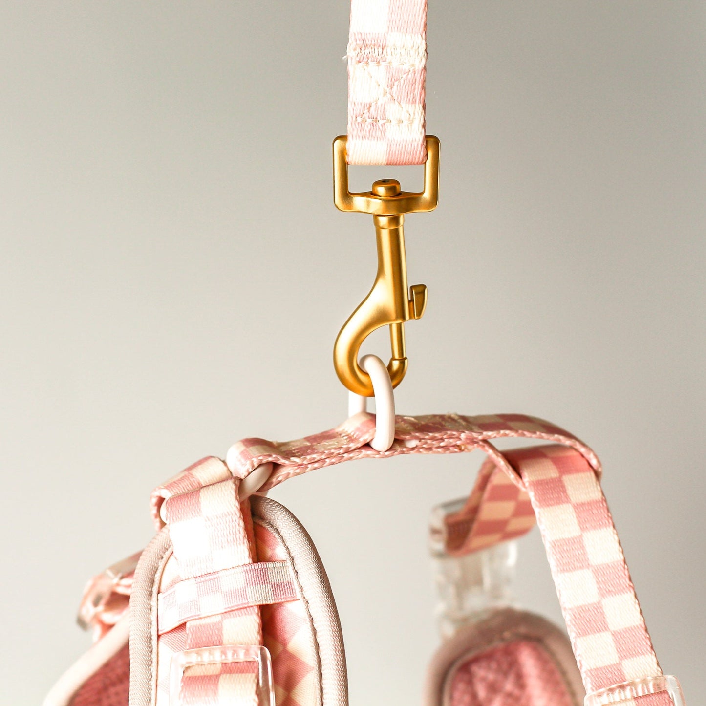 Checkerboard Dog Harness in Light Pink | BLOSSOM