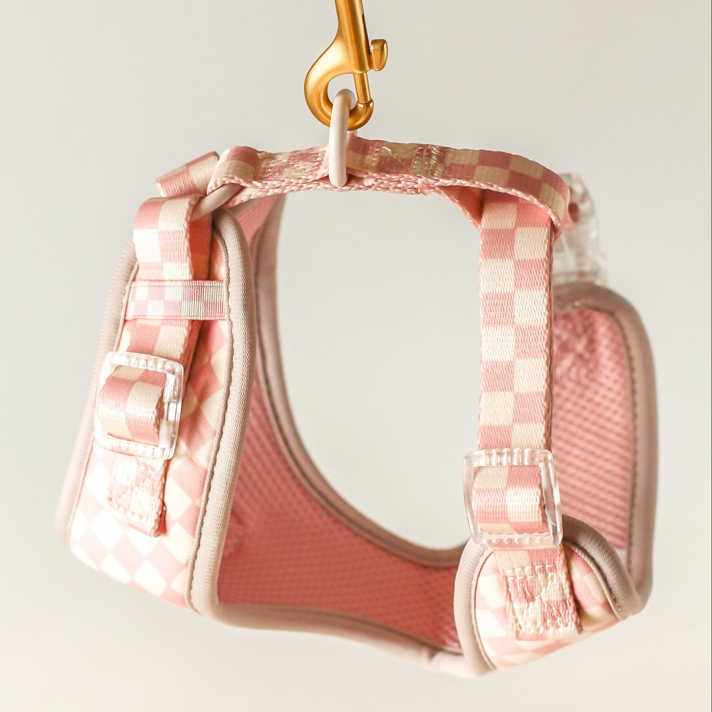 Checkerboard Dog Harness in Light Pink | BLOSSOM