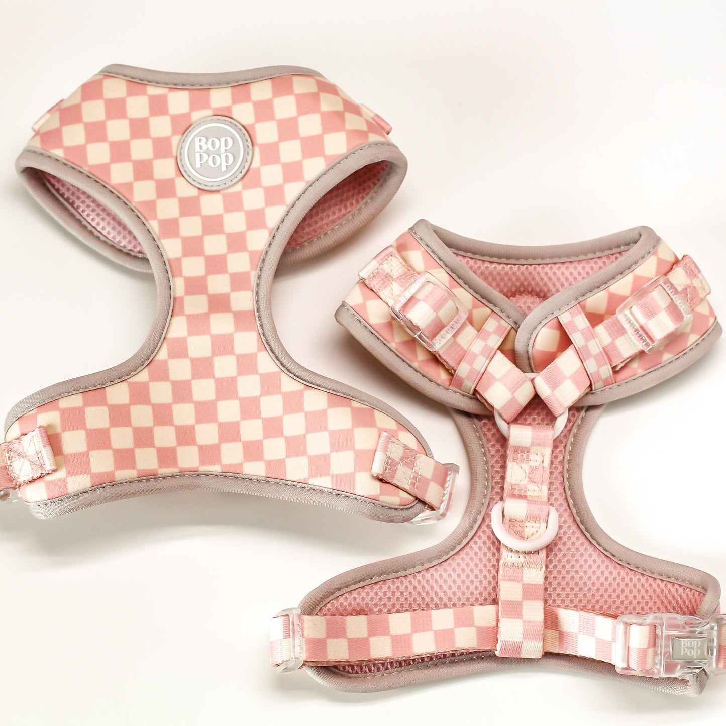 Checkerboard Dog Harness in Light Pink | BLOSSOM