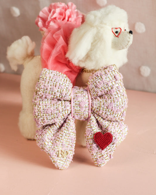 Sailor Bow Tweed Pink Lilac | Lovely