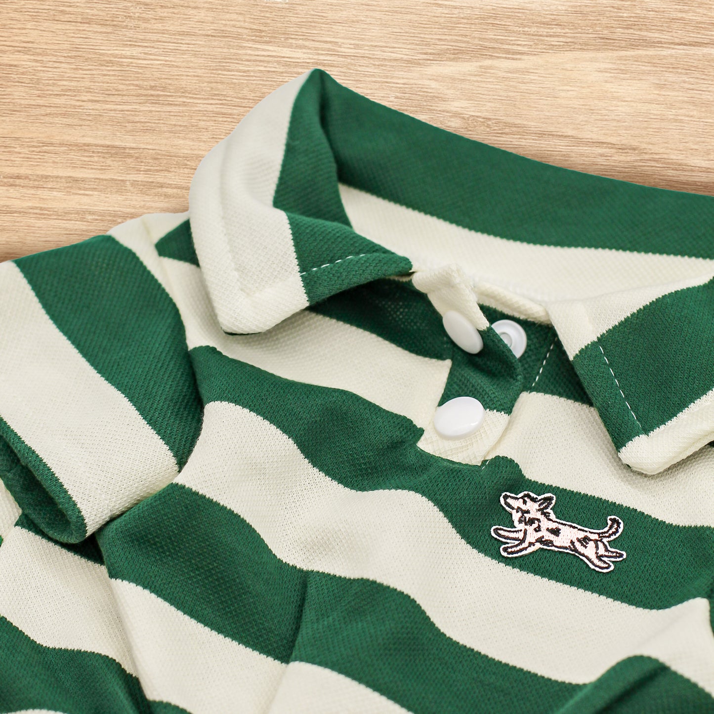 Polo Collar Shirt with Logo Patch | Green Polo