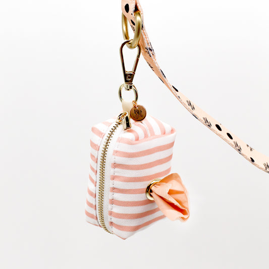 Poop Bag Holder | Pink Quartz Stripe
