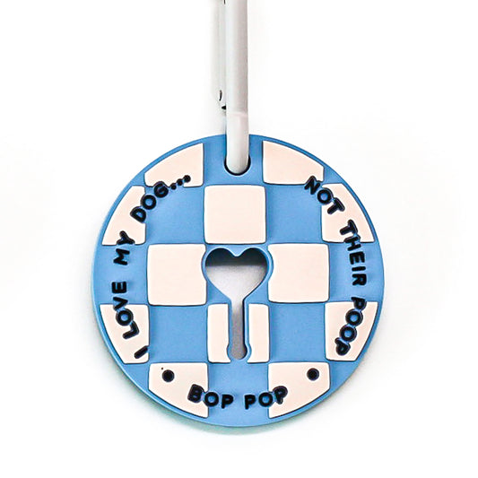 Poopie Porter in Checkerboard Slate Blue| I love my Dog...Not Their Poop