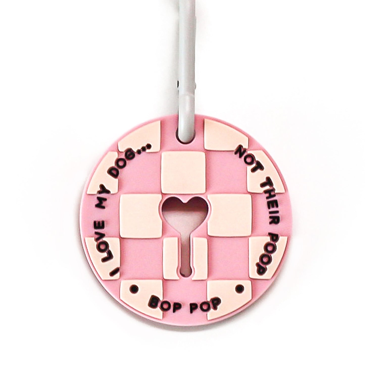 Poopie Porter in Checkerboard Light Pink | I love my Dog...Not Their Poop