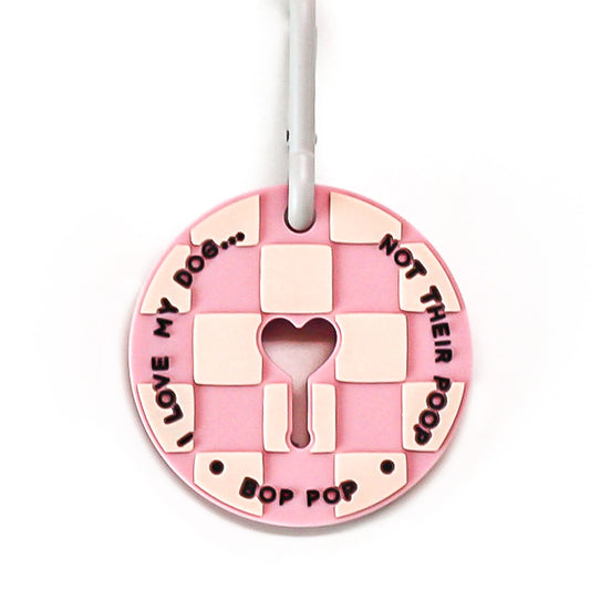 Poopie Porter in Checkerboard Light Pink | I love my Dog...Not Their Poop