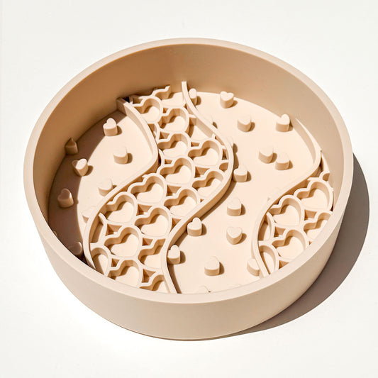 Slow Feeder Dog Bowl Silicone | LATTE