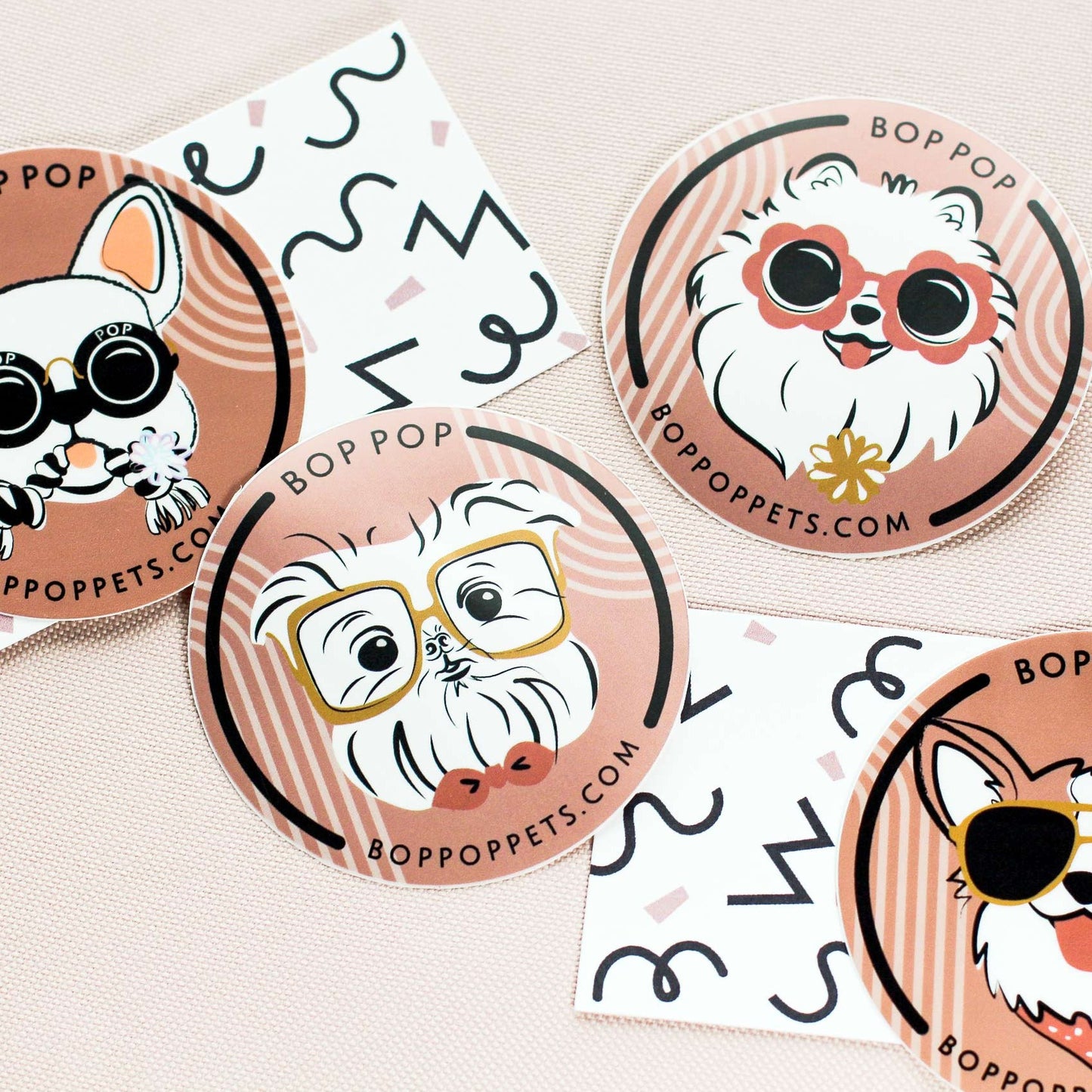 BESTIES Dog with Glasses Stickers