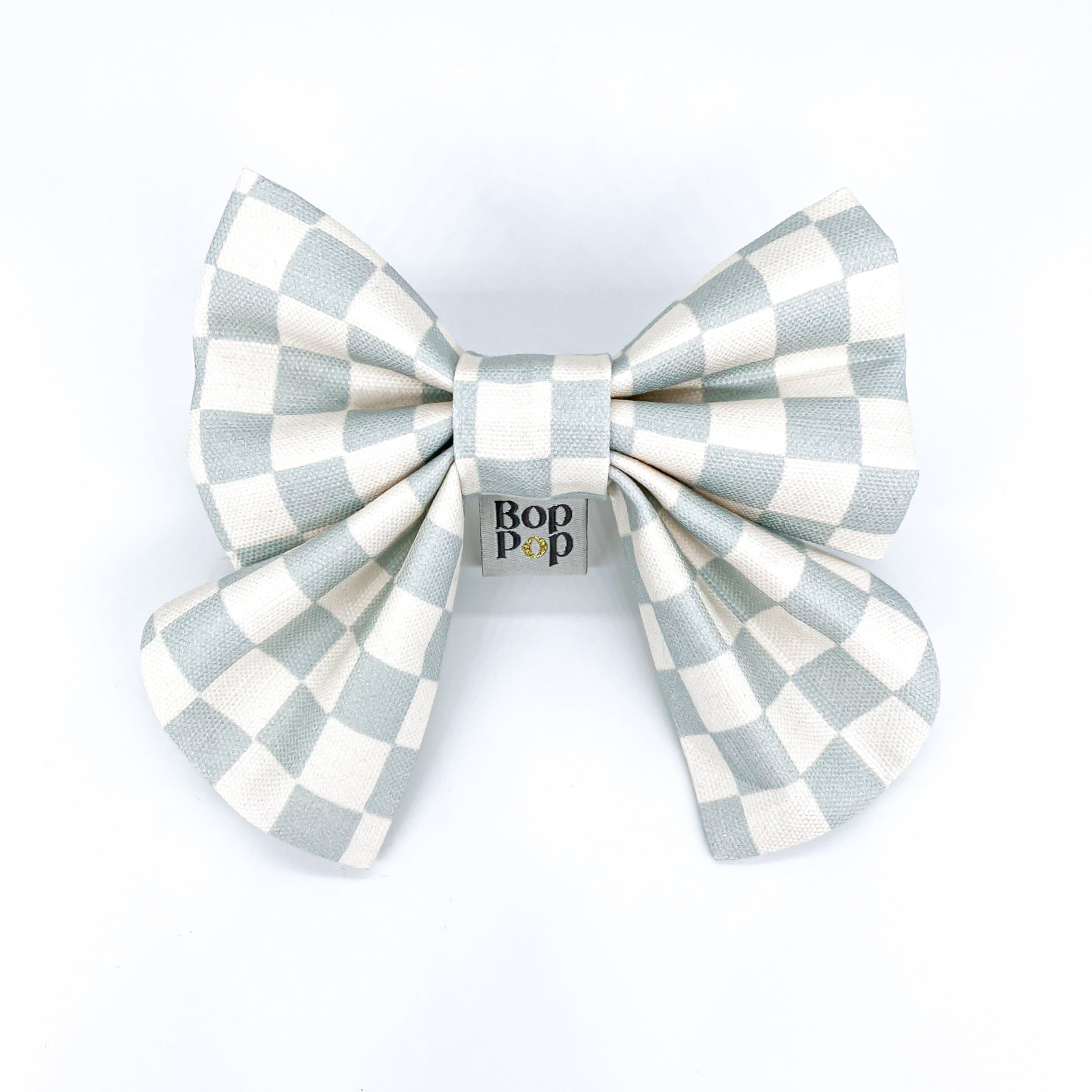 Blue Checkerboard Dog Cat Sailor Bow Tie