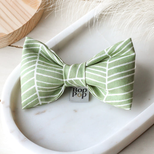 Green Palm Leaf Mini Bow Tie Dog Cats pet accessory